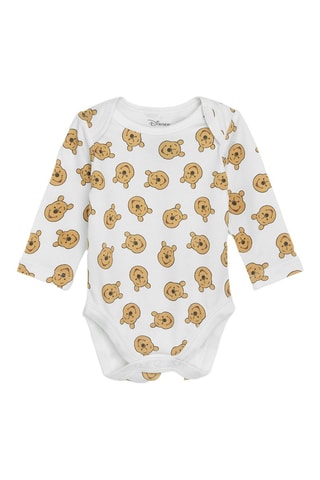 5 bodys Winnie l'Ourson Disney - Blanc et jaune