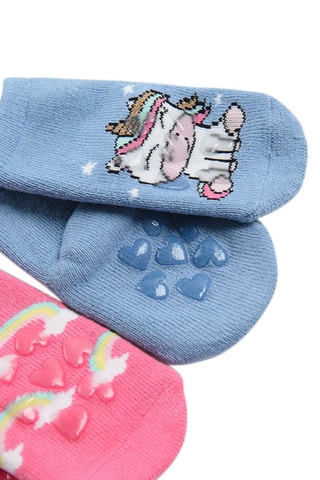 2 paires de chaussettes - Rose et ciel