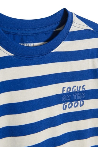 T-shirt - Bleu roi et balnc