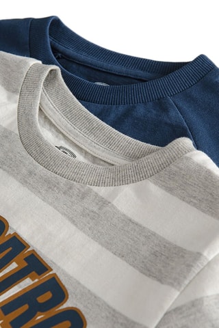 2 t-shirts Rocky Pat’ Patrouille - Gris chiné et bleu marine