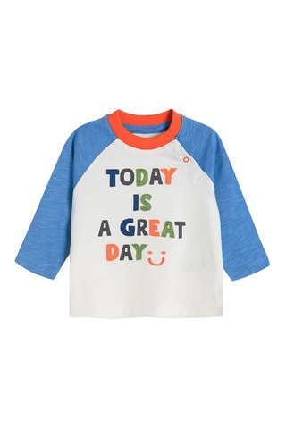 T-shirt - Ecru et bleu clair chiné