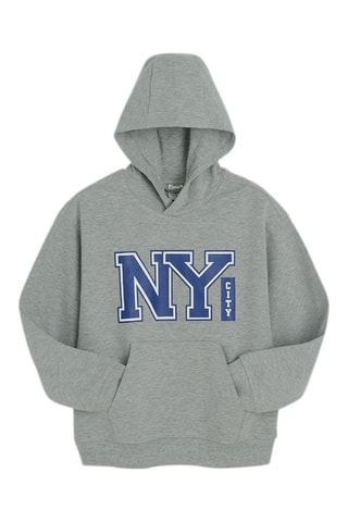 Sweat à capuche - Gris clair chiné