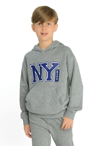 Sweat à capuche - Gris clair chiné