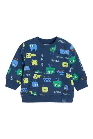 Sweat - Bleu marine chiné et vert