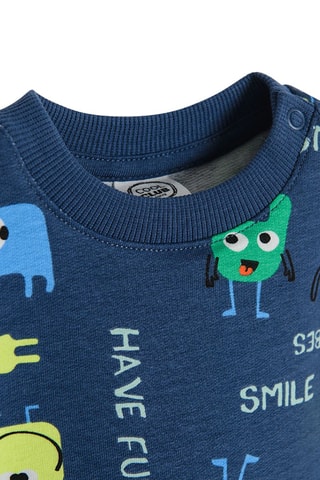 Sweat - Bleu marine chiné et vert