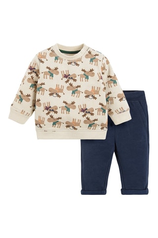 Sweat et pantalon Beige et bleu marine