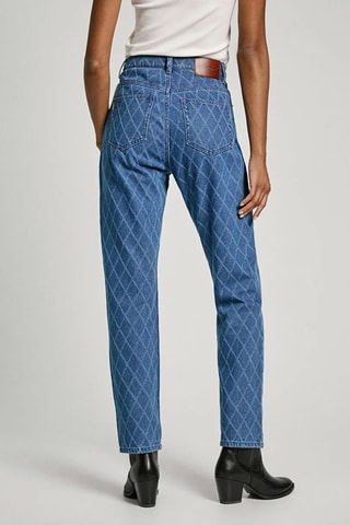 Jeans straight a vita alta Diamond - Blu