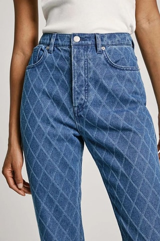 Jeans straight a vita alta Diamond - Blu