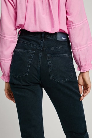 Jeans straight a vita alta - Blu