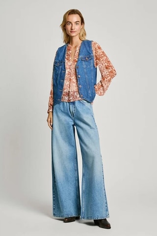 Giacca senza maniche in jeans Maeve - Blu