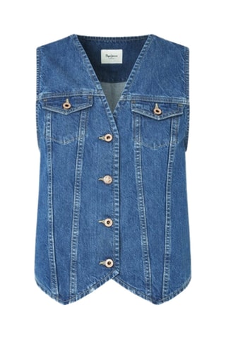 Giacca senza maniche in jeans Maeve - Blu
