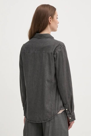 Camicia regular in jeans - Nero