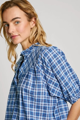 Camicia in lino Nella - Blu
