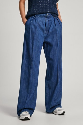 Jeans loose Pleat - Blu
