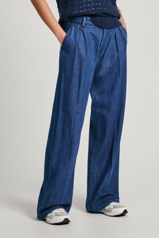 Jeans loose Pleat - Blu