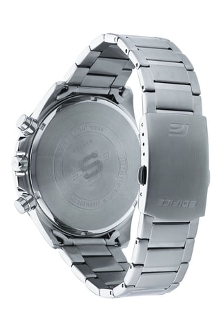 Orologio al quarzo in acciaio - Cronometro - Argentato e blu scuro