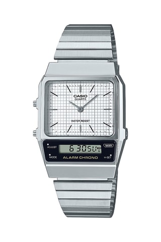 Orologio analogico e digitale al quarzo in acciaio - Cronometro - Argentato