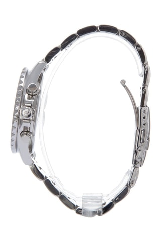 Orologio al quarzo in acciaio - Cronografo - Argentato e nero