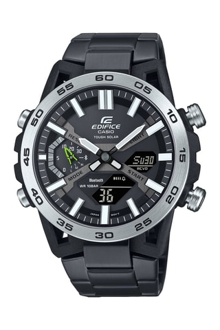 Orologio analogico e digitale al quarzo in acciaio - Cronometro - Nero