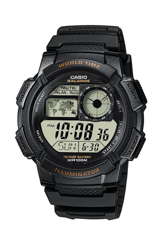 Orologio digitale in resina - Cronometro e funzione GMT - Nero