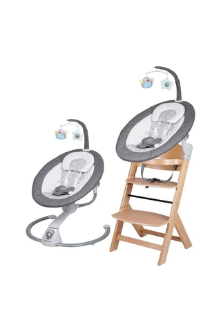 Schommelstoeltje Homey en Kinderstoel BabyGo Family - 0 t/m 25 kg Grijs