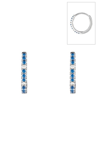 Orecchini a cerchio Ciel étoilé  - Oro bianco, zaffiri e diamanti - Le Diamantaire