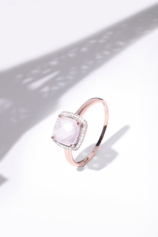 Anello Quartissime - Oro rosa, diamanti e quarzo