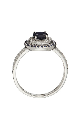 Anello Firenze nouvelle - Oro bianco, diamanti e zaffiri - Le Diamantaire