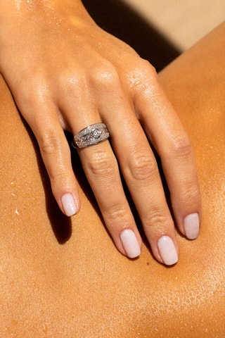 Anello Jonc Lumineux - Oro bianco e diamanti