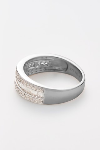 Anello Kiss Baguette - Oro bianco e diamanti