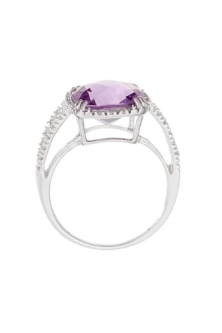 Anello Divine Améthyste - Oro bianco, diamanti e ametista - Diamanta