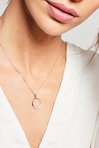 Hanger Tu m'as dit Oui Witgoud en Diamanten