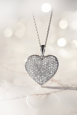 Ciondolo Coeur Précieux - Oro bianco e diamanti