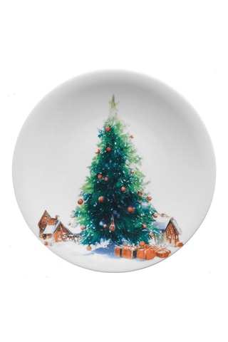 6 pratos para sobremesa em porcelana - 21 x 21 x 2 cm