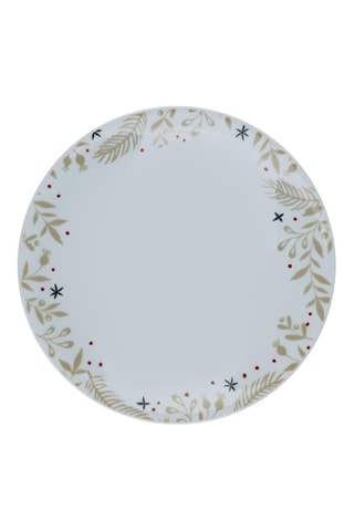 6 pratos para sobremesa em porcelana - 21 x 21 x 2 cm