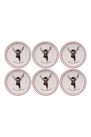 6 pratos de sobremesa em porcelana - 19,3 cm