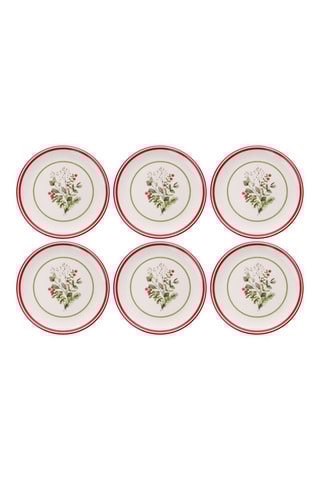 6 pratos de sobremesa em porcelana - 19,3 cm