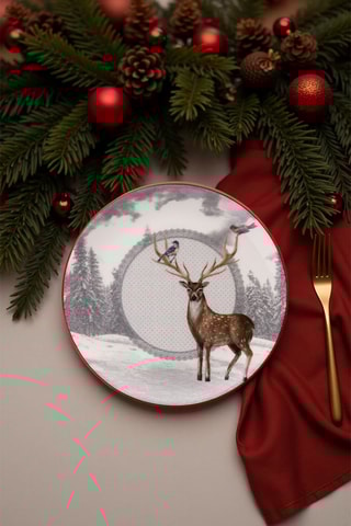 6 pratos de sobremesa em porcelana - 19,3 cm