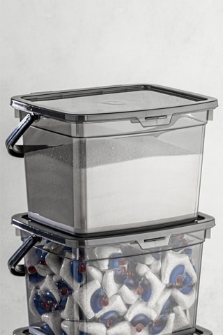 2 caixas de arrumação - 23 x 16 x 18 cm - Antracite