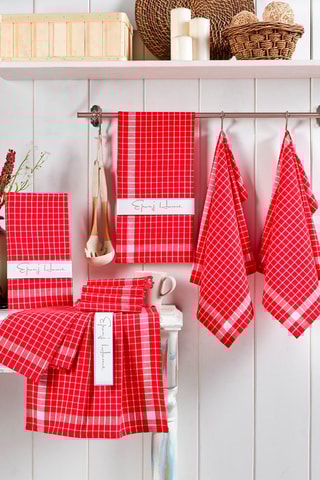 10 panos de cozinha Küp Vermelho e branco