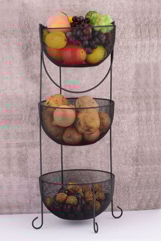 3 cesti in metallo Aleyna SM3K - Nero