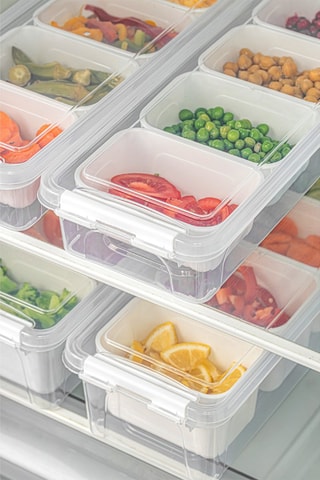 4 caixas de conservação de plástico sem BPA - 250, 450, 2500 e 3500 ml