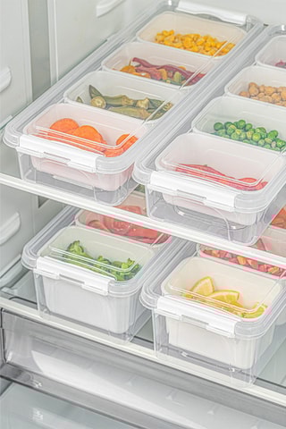 4 caixas de conservação de plástico sem BPA - 250, 450, 2500 e 3500 ml