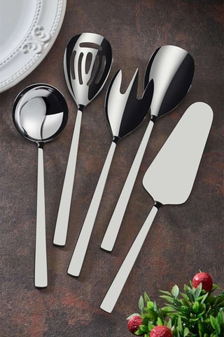 5 utensílios em aço inoxidável