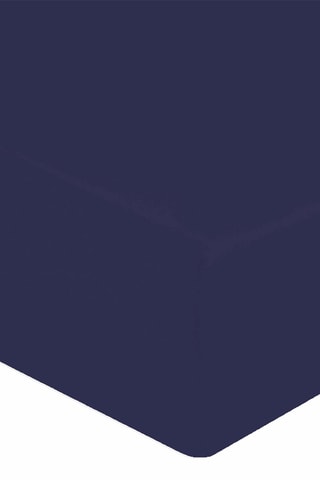 Lenzuolo sotto in raso di cotone 120 fili/cm² - Blu - Angolo 30 cm