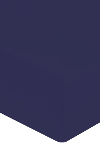Lenzuolo sotto in percalle di cotone 80 fili/cm² - Blu notte - Angolo 40 cm