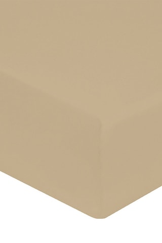 Lenzuolo sotto in raso di cotone 120 fili/cm² - Crema - Angolo 30 cm