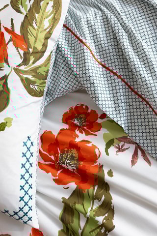 Federa in percalle di cotone 80 fili/cm² - Bianco e verde