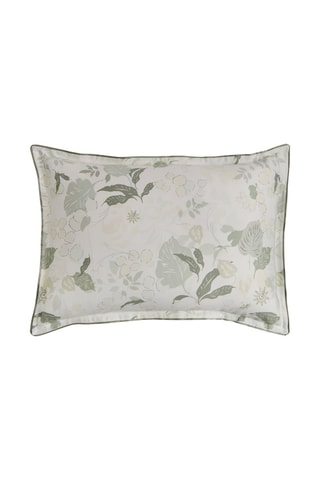 Federa in raso di cotone 120 fili/cm² Rae - Bianco e verde 