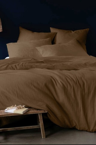 Parure copripiumino in doppia garza di cotone - Taupe